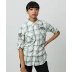 ブラウス シャツ ガス＆オイル　コンバーチブル　スリーブ　シャツ レディース