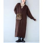 ワンピース 「丈が選べる！トレンドシルエットワンピ」Vネックニット ルーズ ワンピース