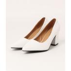 パンプス チャンキーヒールポインテッドトゥパンプス