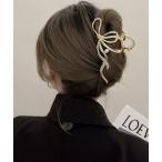 ヘアクリップ 「float」リボン パール ヘアクリップ バンスクリップ