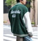 スタジャン 「Nosweat.×ADMIX/ATELIER SAB MEN」コラボ もこもこボアフリース / ジップアップ ビッグ スタジャン ワッペ