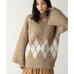 ニット セーター 「WEB限定」2WAYアーガイルシャギーカットアウトニット レディース