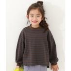 tシャツ ガールズ ゆるっとボーダー 長袖Tシャツ キッズ 子供服 女の子