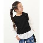 tシャツ ベストドッキング風 長袖Tシャツ キッズ 子供服 女の子