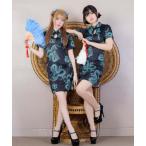 コスプレ コスプレ チャイナ セクシー 龍 ドラゴン 刺繍 スリット ミニ ドレス ワンピース