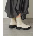 ブーツ ボリュームソールニットブーツ レディース