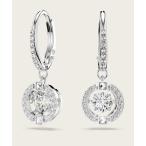 ピアス 「公式」「スワロフスキー」Una ドロップピアス， ラウンドカット， ホワイト， ロジウム・プレーティング レディース メンズ