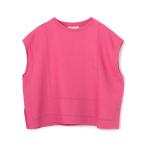 ブラウス シャツ リブコンビフレンチリネン フレンチスリーブプルオーバー レディース