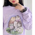 トレーナー スウェット 「23S/S 春夏新作」キャットプリントオーバースウェット レディース