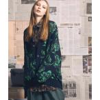 カーディガン 「ユニセックスアイテム」ブリスターフラワージャガードプライムオーバーVネックニットカーディガン「MAISON SPECIAL/メゾンスペ