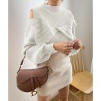 ニット セーター レイヤードオフショルダーニット レディース