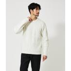 セーター ニット 「アラン編」パッチワーク クルーネック ニット メンズ