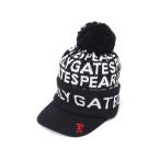 ニット帽 ニットキャップ 「PEARLY GATES」ロゴ総柄 つば付きニットワッチ (UNISEX) レディース メンズ