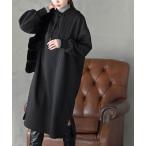 ワンピース ケーブル柄パーカーワンピース