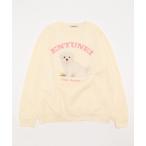 トレーナー スウェット マルチーズとチューリップ裏起毛ビッグスエット(BQ) レディース