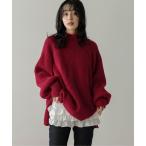 ニット セーター サイドジップ オーバーサイズニット レディース