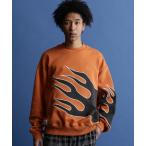 スウェット メンズ 「WEB LIMITED」Schott/ショット/CREW SWEAT FIRE PATTERN/クルーネックスウェット ”ファイ