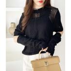 ショッピングアームウォーマー ニット セーター 透かし編アームウォーマー付きニット レディース