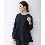 tシャツ パール付ヘムライントップス レディース