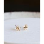 ピアス K10 イエローゴールド 星と月のピアス「queite」 レディース