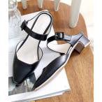 サンダル スクエアカットストラップミュール レディース