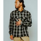シャツ BIG MIKE ビックマイク/ 26春夏新作 セットアップ対応 長袖 レーヨンミックス オンブレチェックシャツ 脇スリットタイプ ////