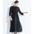 セットアップ 「喪服・礼服」日本製生地使用洗える防しわフロントレース切替デザインワンピース レディース