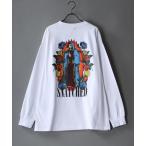 tシャツ Tシャツ メンズ oversize rude graphic print long sleeve T-shirt/オーバーサイズ ルードグラ