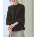 ショッピングDays ブラウス シャツ 袖プリーツスタンドカラーブラウス レディース