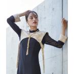 ショッピングドレス ドレス 「Callarus」フロントジャガード切替レーススカートデザインワンピースドレス