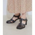 サンダル スクエアトゥヒールグルカサンダル レディース