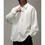 ショッピング白 シャツ ブラウス メンズ 「welise/ウェライズ」「ヘビーウェイト」リッチドレープスムース ベーシックオーバーサイズシャツ/無地 白シャツ