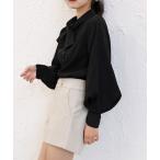 ブラウス シャツ ボウタイボリューム袖ブラウス レディース