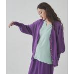 カーディガン ロングリブカラーカーディガン