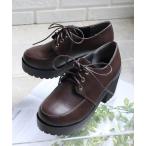 フォーマルシューズ 軽量厚底 8cmチャンキーヒール オックスフォードシューズ レディース