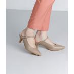 パンプス 5cmヒール 甲ストラップ ミュール パンプス