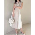 ワンピース ノースリサイドプリーツワンピース レディース