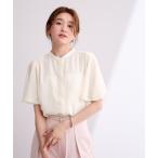 ブラウス シャツ シアードットフレアスリーブブラウス レディース