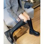 ブーツ 「Jasmine」サイドゴア厚底ロングブーツ レディース