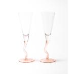タンブラー 「＆Klevering/アンドクレベリン」FLUTE CURLY SET OF 2　フルート グラス 2個セット
