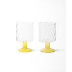 タンブラー 「＆Klevering/アンドクレベリン」GLASS TWIRL YELLOW SET　グラス 2個セット