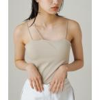 キャミソール 「earthy_/アーシー」オガニックコットンカップ付き3ストラップキャミソール