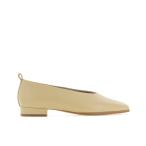 パンプス 「本革」レザースクエアトゥフラットシューズ