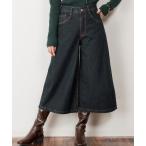 ショッピングミモレ丈 ジーンズ デニム デニムパンツ atONE ミモレ丈ワイドパンツ レディース