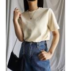 ブラウス シャツ ミニロゴ刺繍コンパクトベロアトップス「韓国製」 レディース