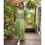 ワンピース リネンギャザーマキシワンピース