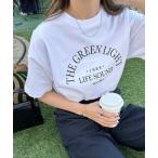 ショッピング半袖トップス プリント ロゴ tシャツ Tシャツ レディース コットンロゴプリント半袖Tシャツ