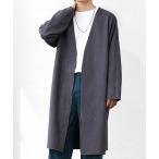 カーディガン 「MinoriTY」リバーシブルロングカーディガン ノーカラー メンズ 無地 スウェード 秋服 メンズ レディース