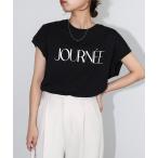 tシャツ ロゴプリントフレンチスリーブTシャツ レディース