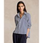 ブラウス シャツ ストライプド コットン シャツ レディース